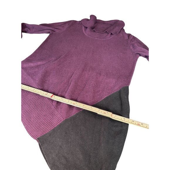 Calvin Klein Asymmetric Cowl Neck Sweater In Plum & Black S Petite - Picture 10 of 12